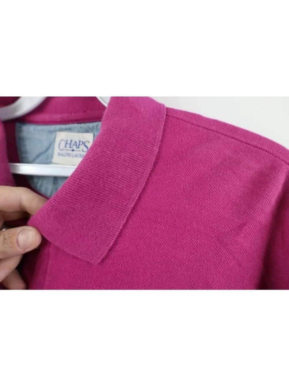 Vtg 90s Chaps Ralph Lauren Mens XL Faded Crown Crest Rugby Polo Shirt Pink USA